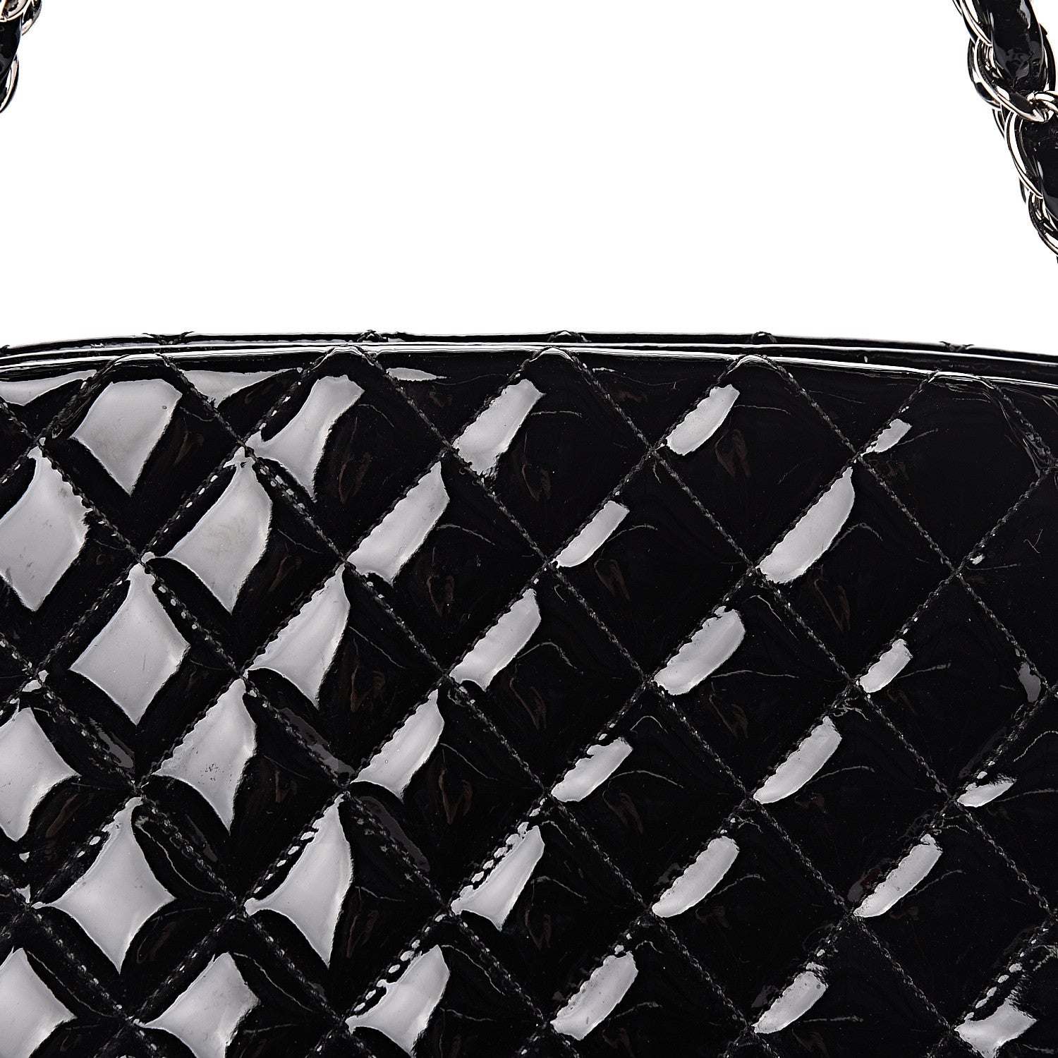 Chanel Patent Quilted Large Just Mademoiselle Bowling Bag Black 8 of 10