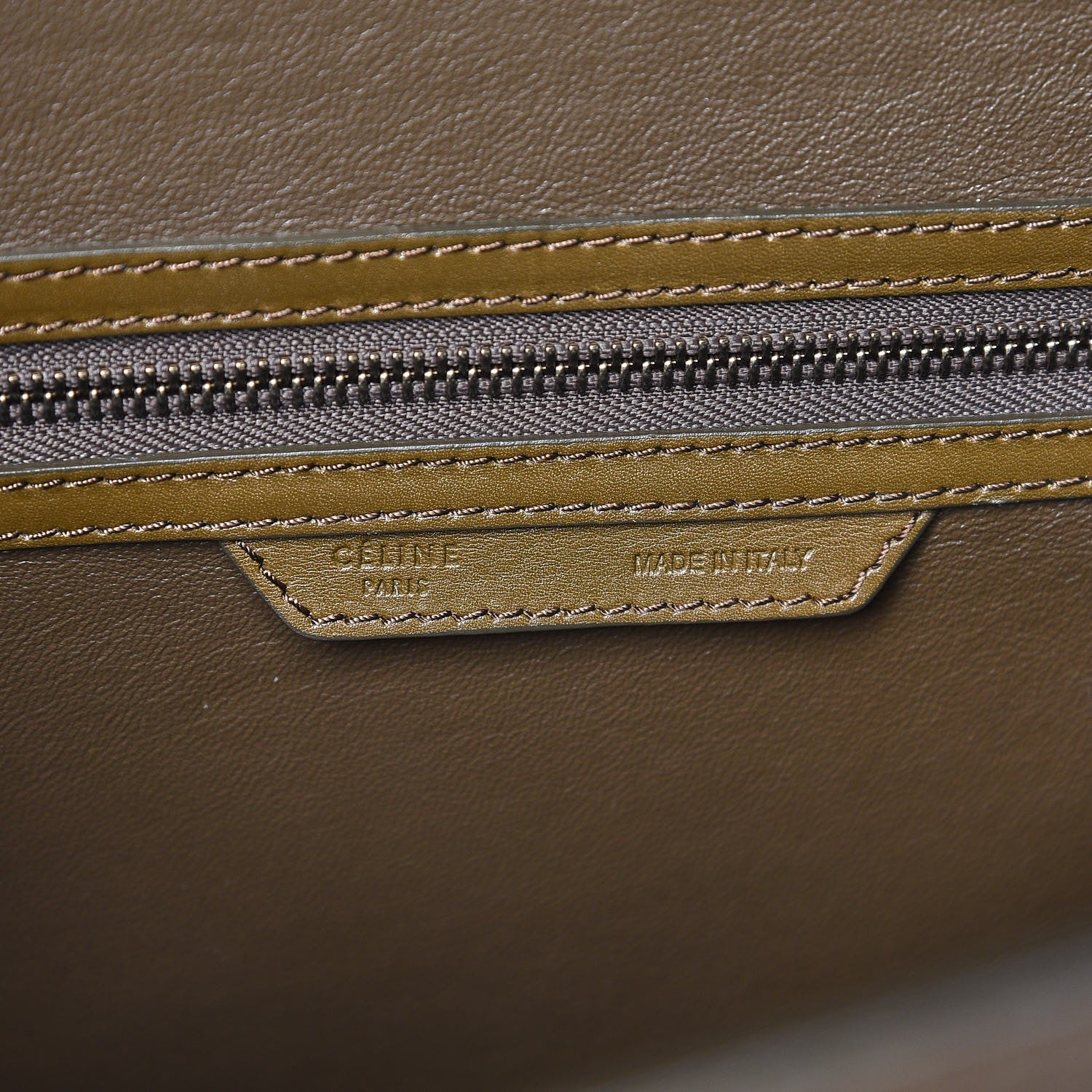 Celine Textured Calfskin Suede Tri-color Mini Luggage Cream 6 of 7