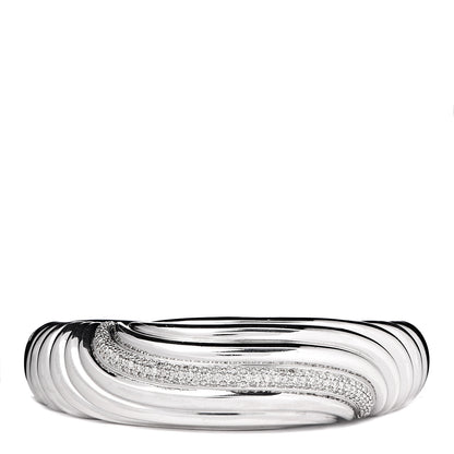 David Yurman Sterling Silver Diamond Hinge Cuff Bracelet 1 of 4