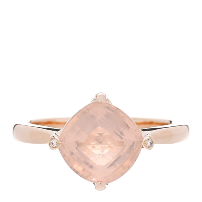 Cartier 18K Pink Gold Diamond Rose Quartz Inde Mysterieuse Ring 54 6.75 1 of 7