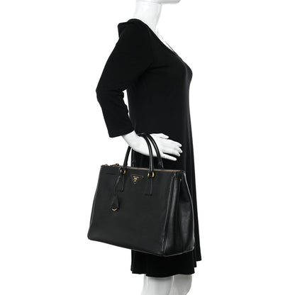 Prada Saffiano Large Galleria Double Zip Tote Black 2 of 16