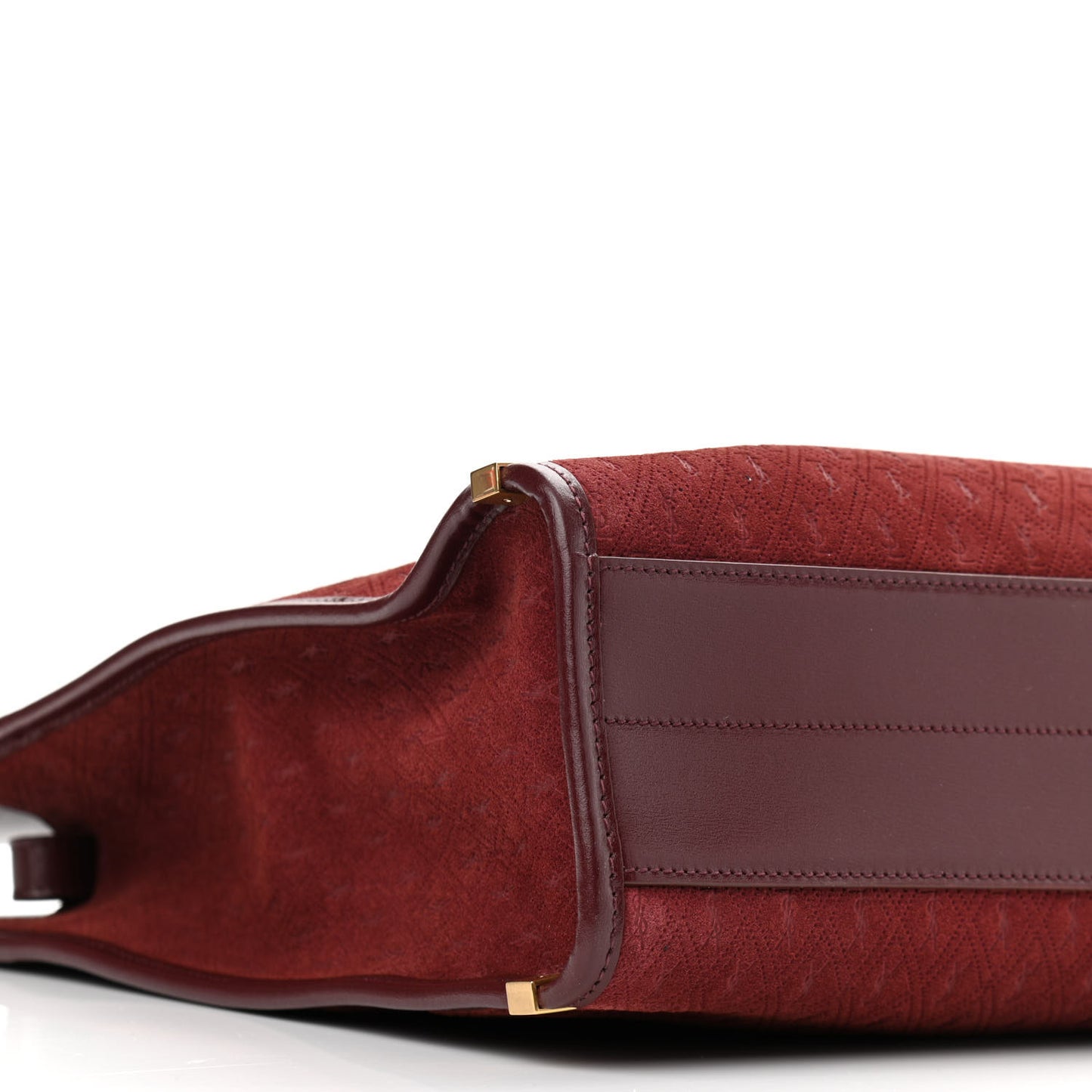 Suede All-Over Monogram Convertible Tote Red