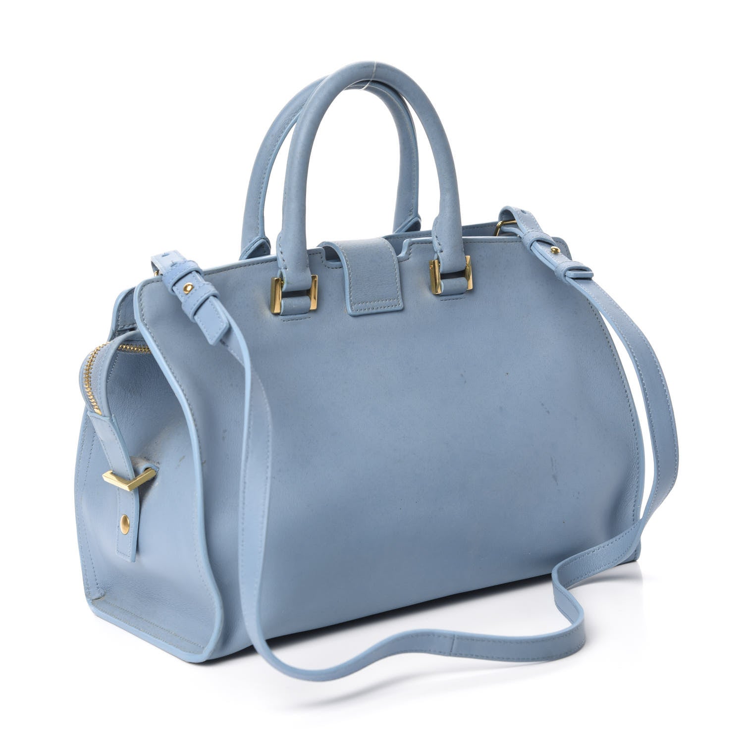 Saint Laurent Calfskin Small Classic Y Cabas Blue Glacier 3 of 11