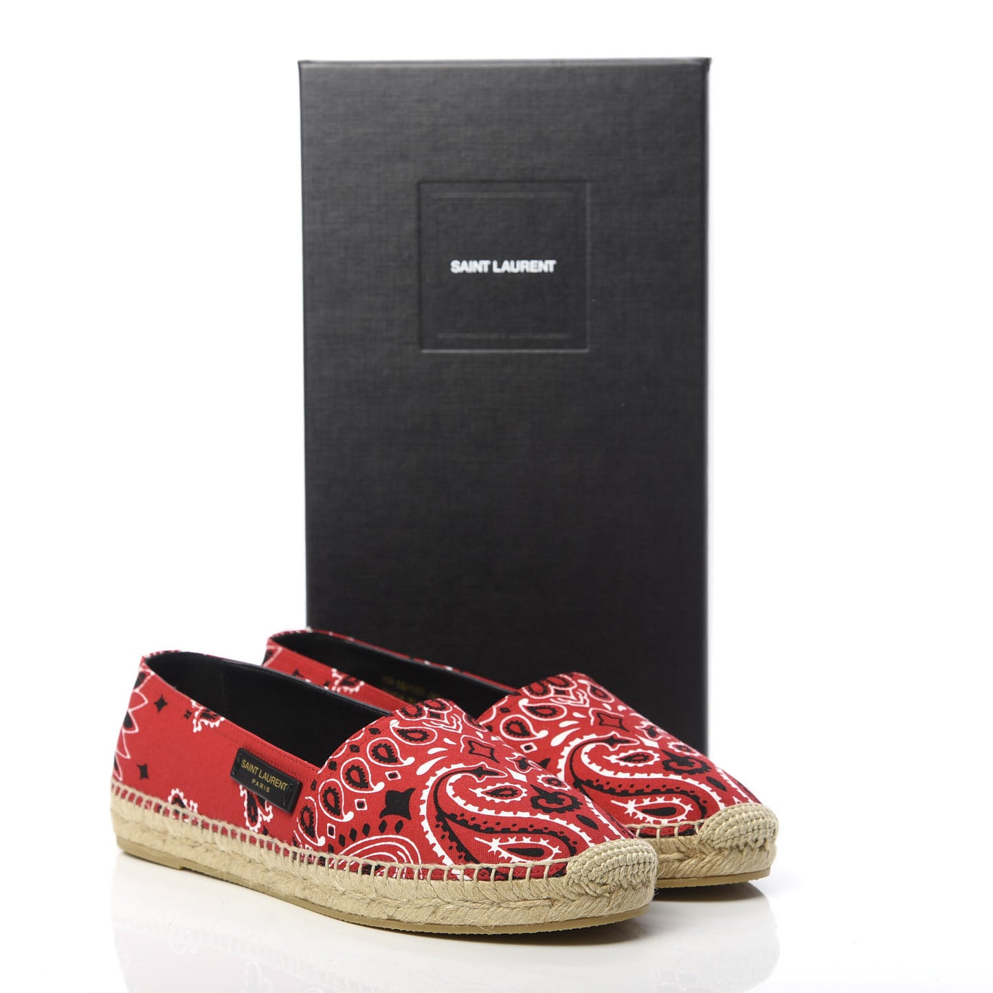 Bandana Print Canvas Espadrilles 38.5 Red