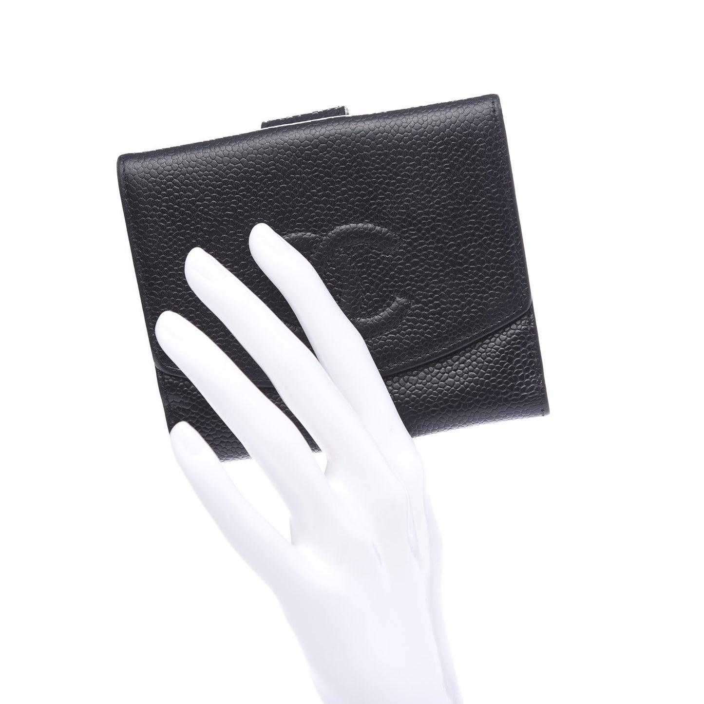 Caviar Timeless CC Compact French Wallet Black