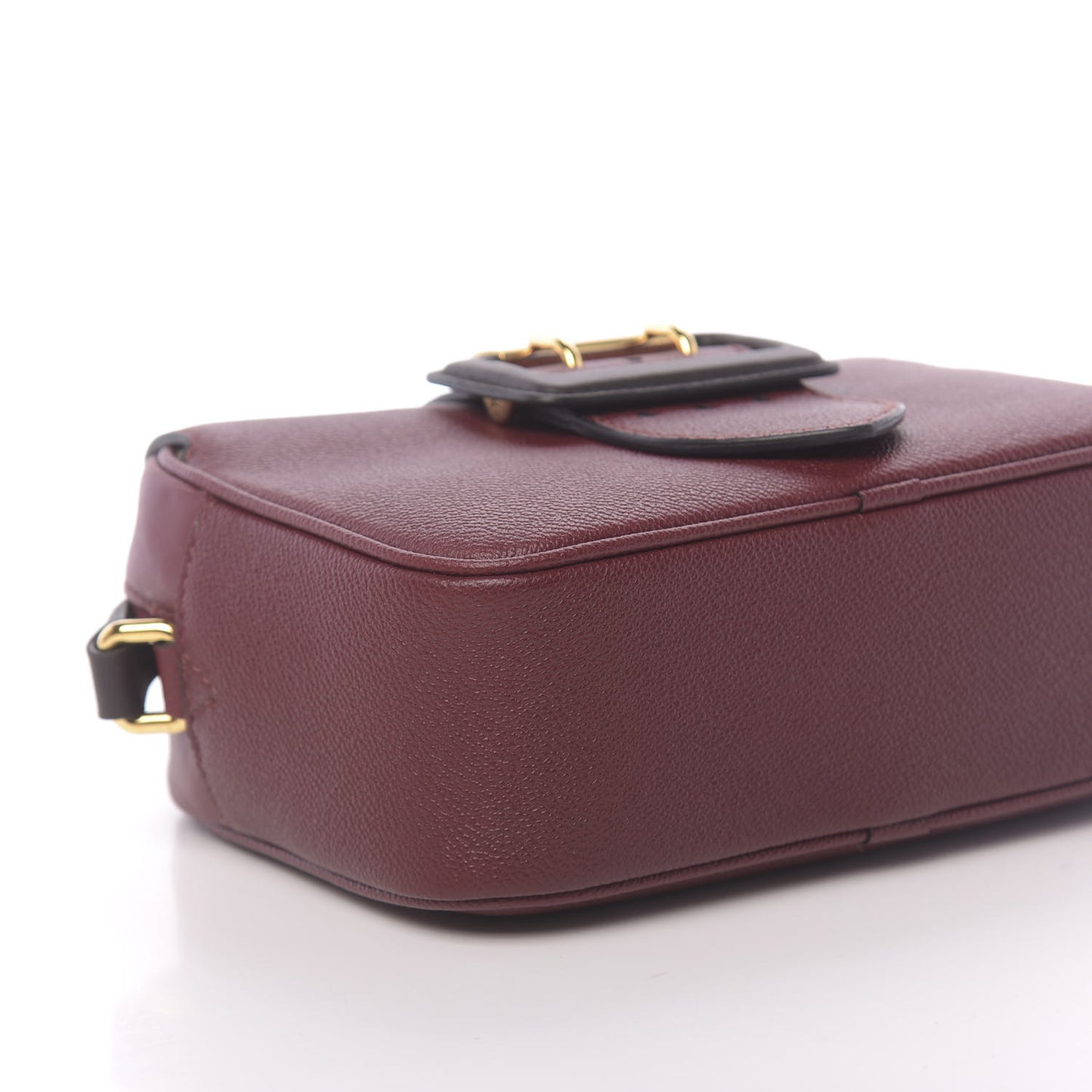Soft Grain Calfskin Small Buckle Zip Bag Red