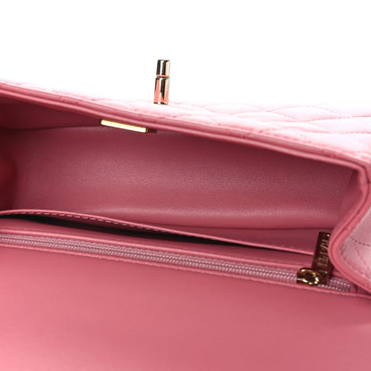 Chanel Lambskin Quilted Mini Top Handle Rectangular Flap Pink 5 of 10