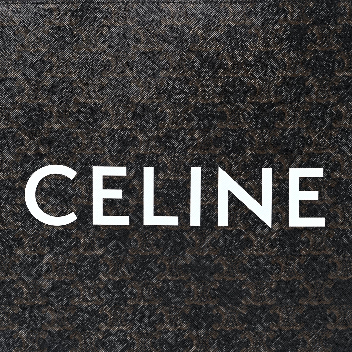 Triomphe Canvas Calfskin Small Vertical Cabas Tan