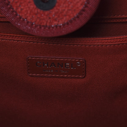 Chanel Lurex Boucle Large Deauville Tote Red 5 of 9