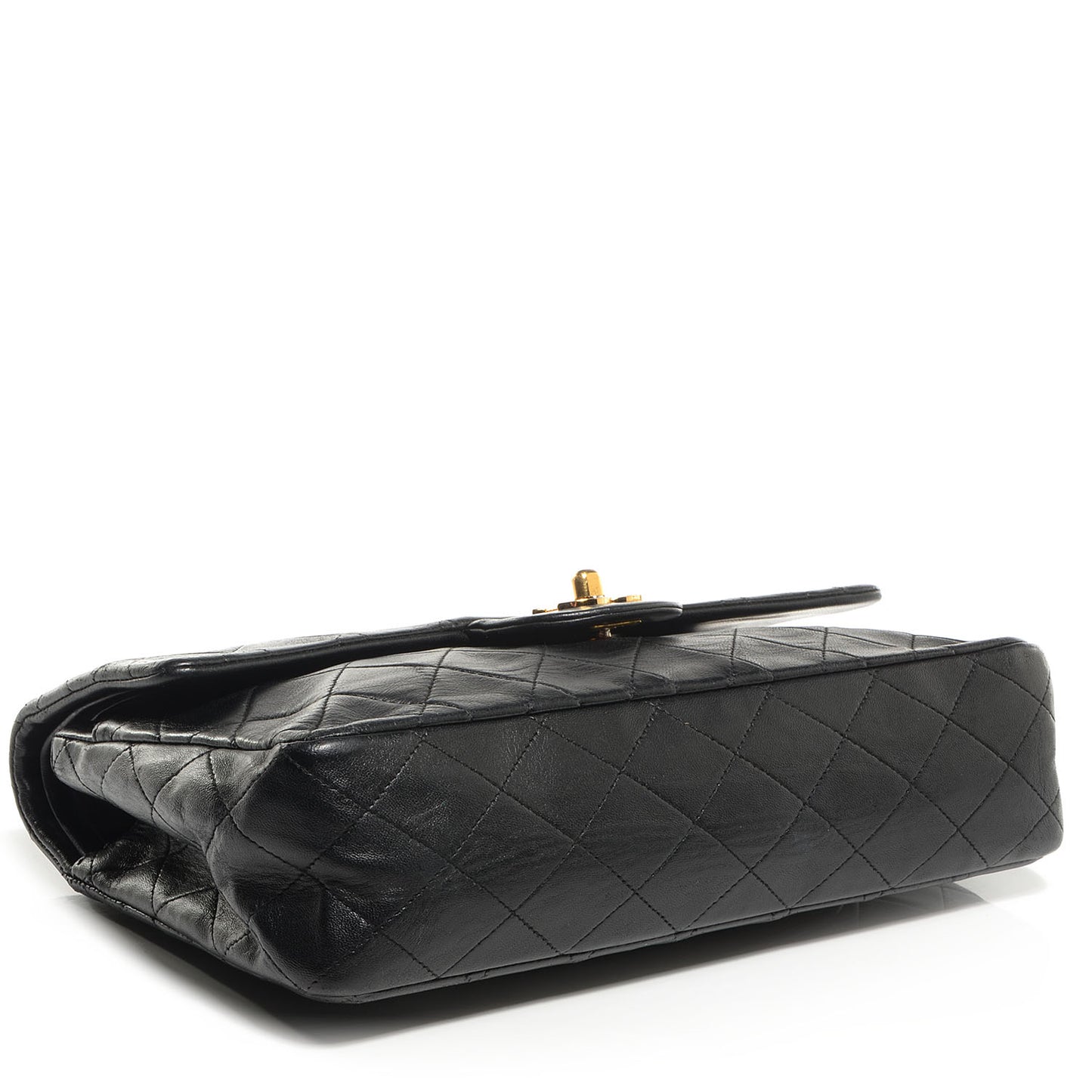 Lambskin Medium Double Flap Black