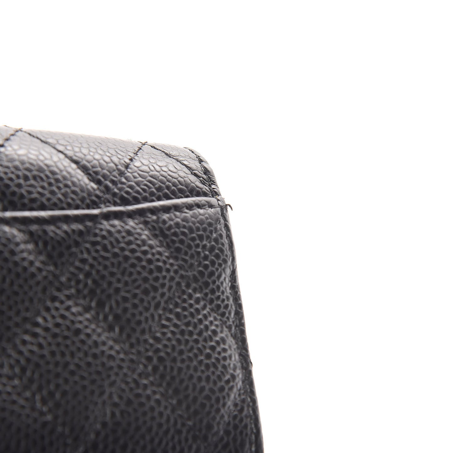Caviar Quilted Flap Card Holder Wallet Black