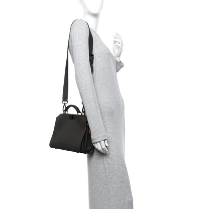 Fendi Cuoio Romano Vitello Cover Glazed Fabric Bi-Color FF 1974 Mini Peekaboo I SEE U Satchel Brown 2 of 10
