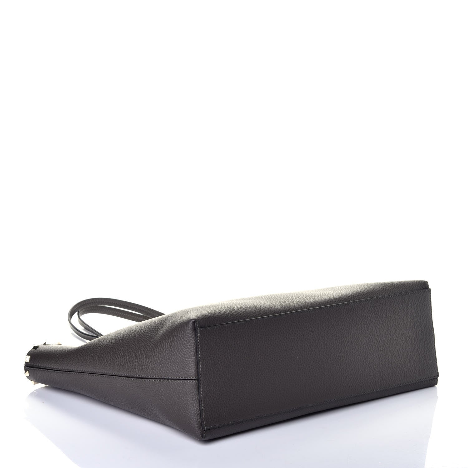 Valentino Garavani Grained Calfskin Rockstud Shoulder Tote Graphite 4 of 8
