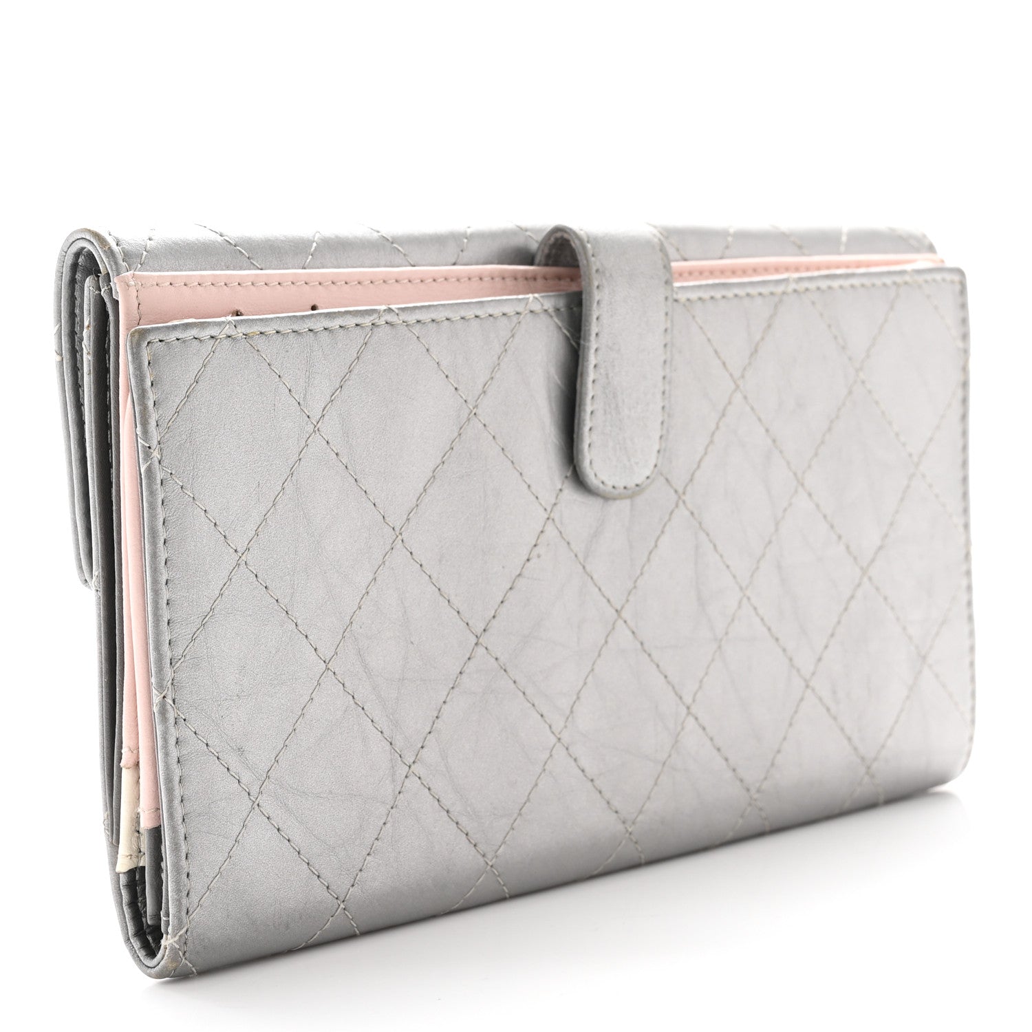 Chanel Aged Metallic Calfskin Large Palette Flap Wallet Silver 3 of 18