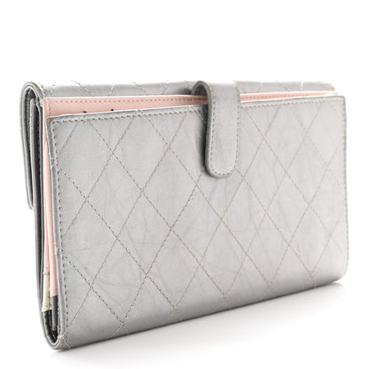 Chanel Aged Metallic Calfskin Large Palette Flap Wallet Silver 3 of 18