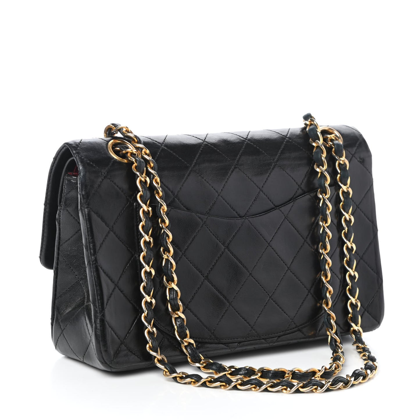 Lambskin Quilted Small Double Flap Black