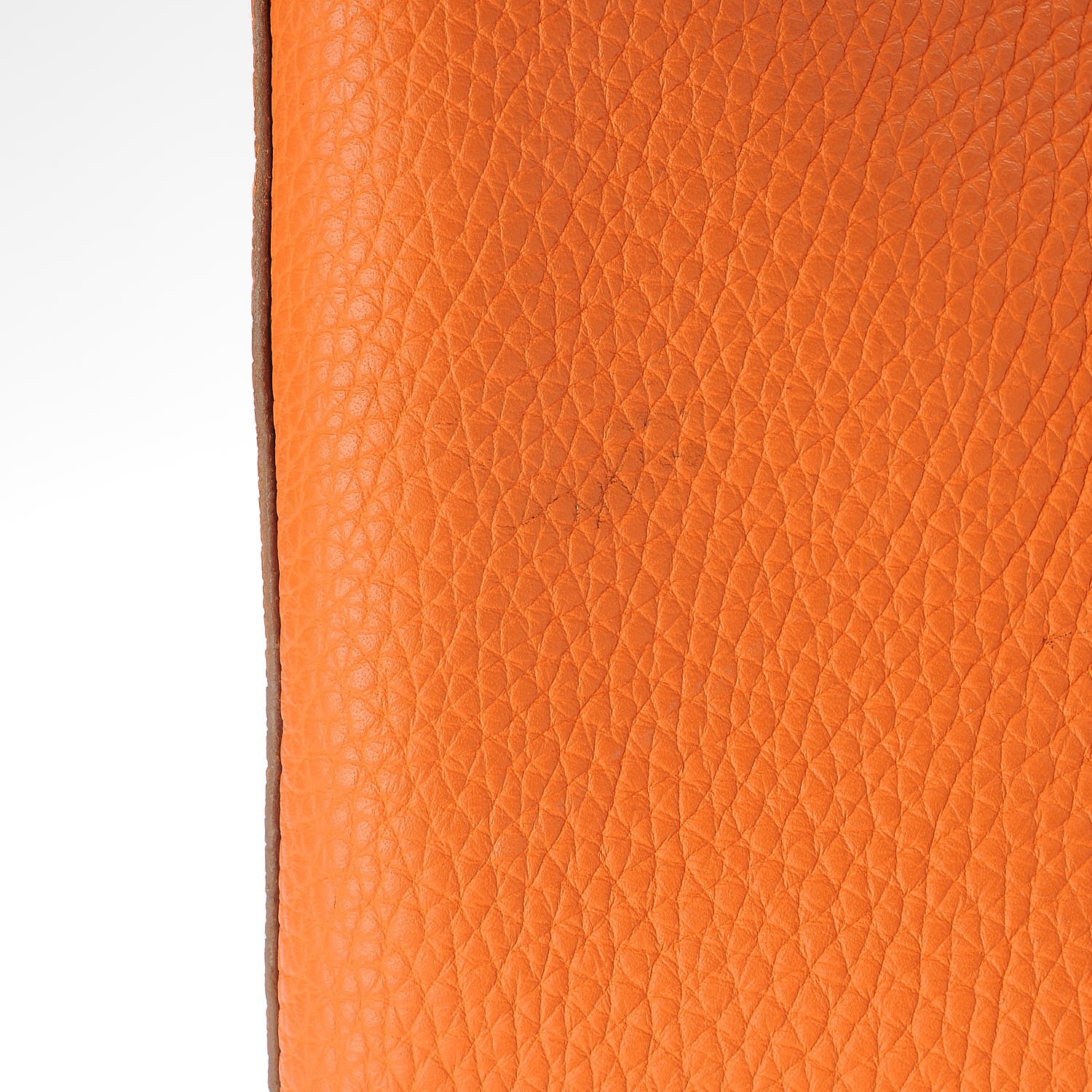 Hermes Taurillon Clemence Double Sens 45 Reversible Tote Orange Gris Perle 14 of 15