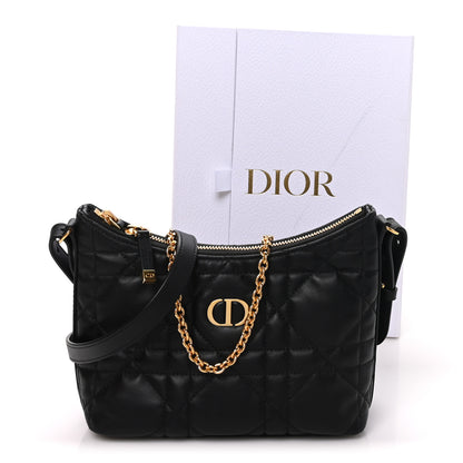 Christian Dior Calfskin Macrocannage Miss Caro Diorling Mini Bag with Chain Black 9 of 9