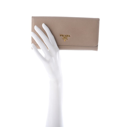 Prada Saffiano Metal Continental Flap Wallet Cammeo 2 of 7