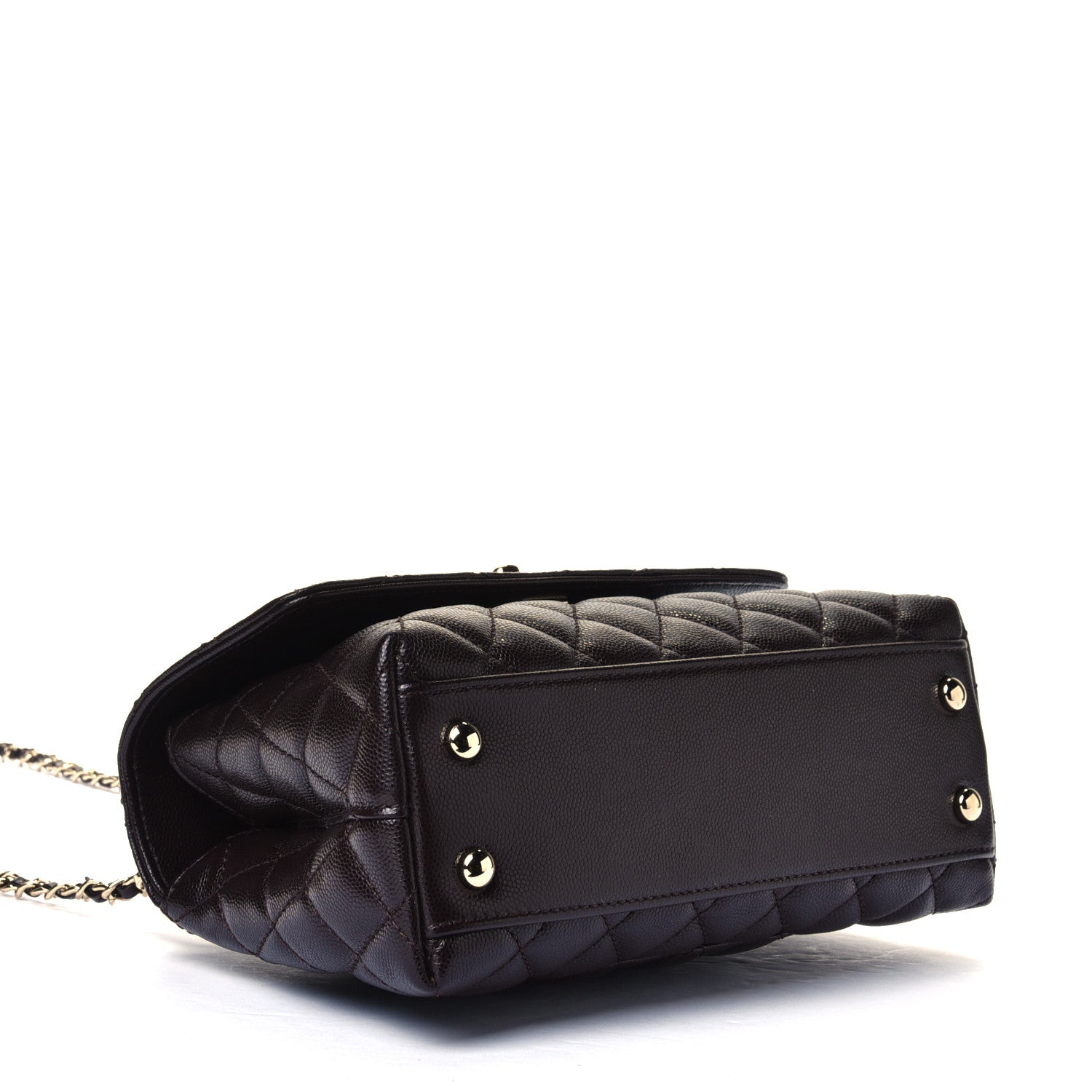 Chanel Caviar Quilted Mini Coco Handle Flap Dark Brown 5 of 10