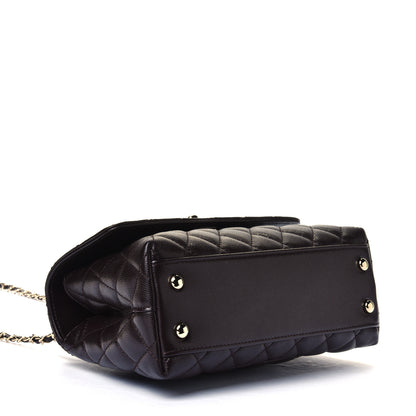 Chanel Caviar Quilted Mini Coco Handle Flap Dark Brown 5 of 10