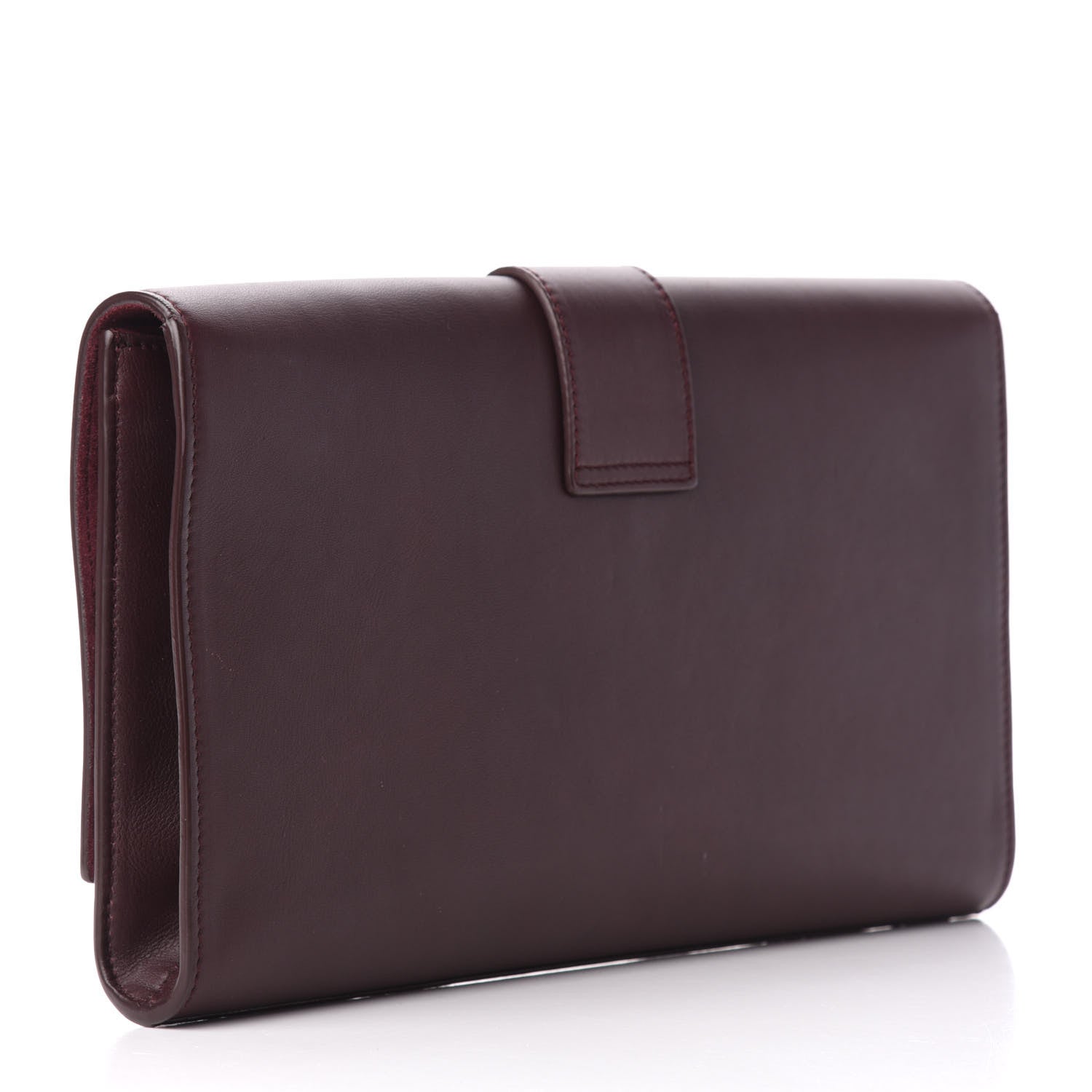 Saint Laurent Calfskin Classic Y Ligne Clutch Bordeaux 3 of 7