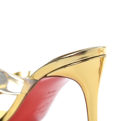 Christian Louboutin Specchio PVC Just Nodo 85 Slide Sandals 39.5 Gold 12 of 14