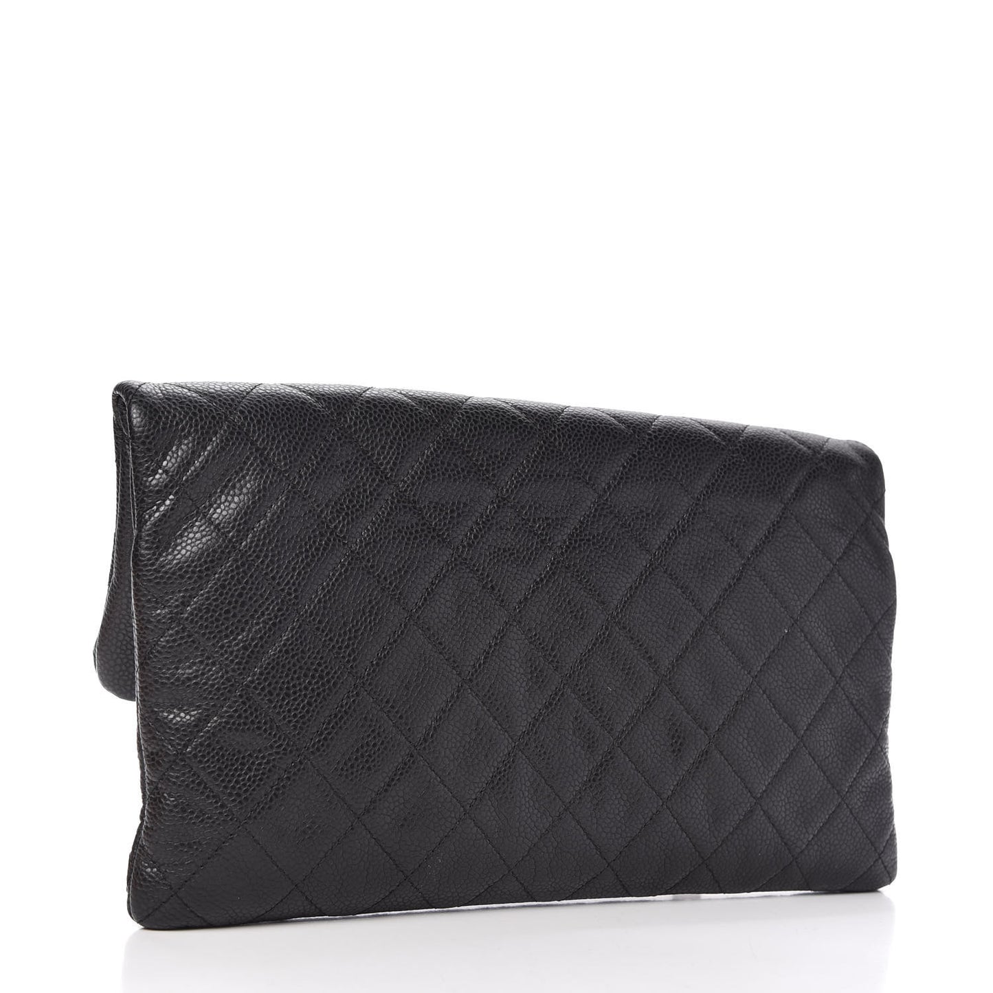 Caviar Quilted CC Beauty Clutch Black