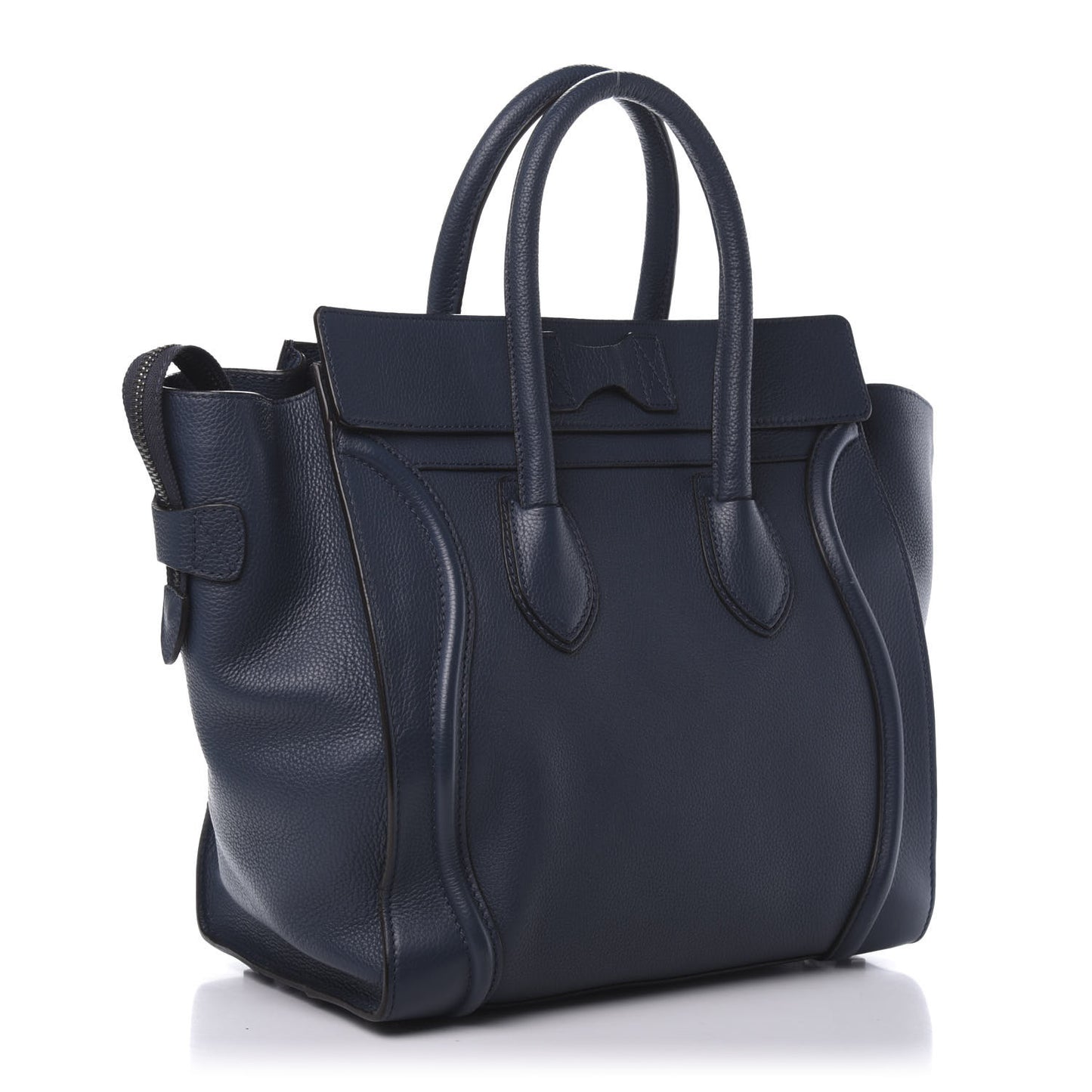 Drummed Calfskin Mini Luggage Blue