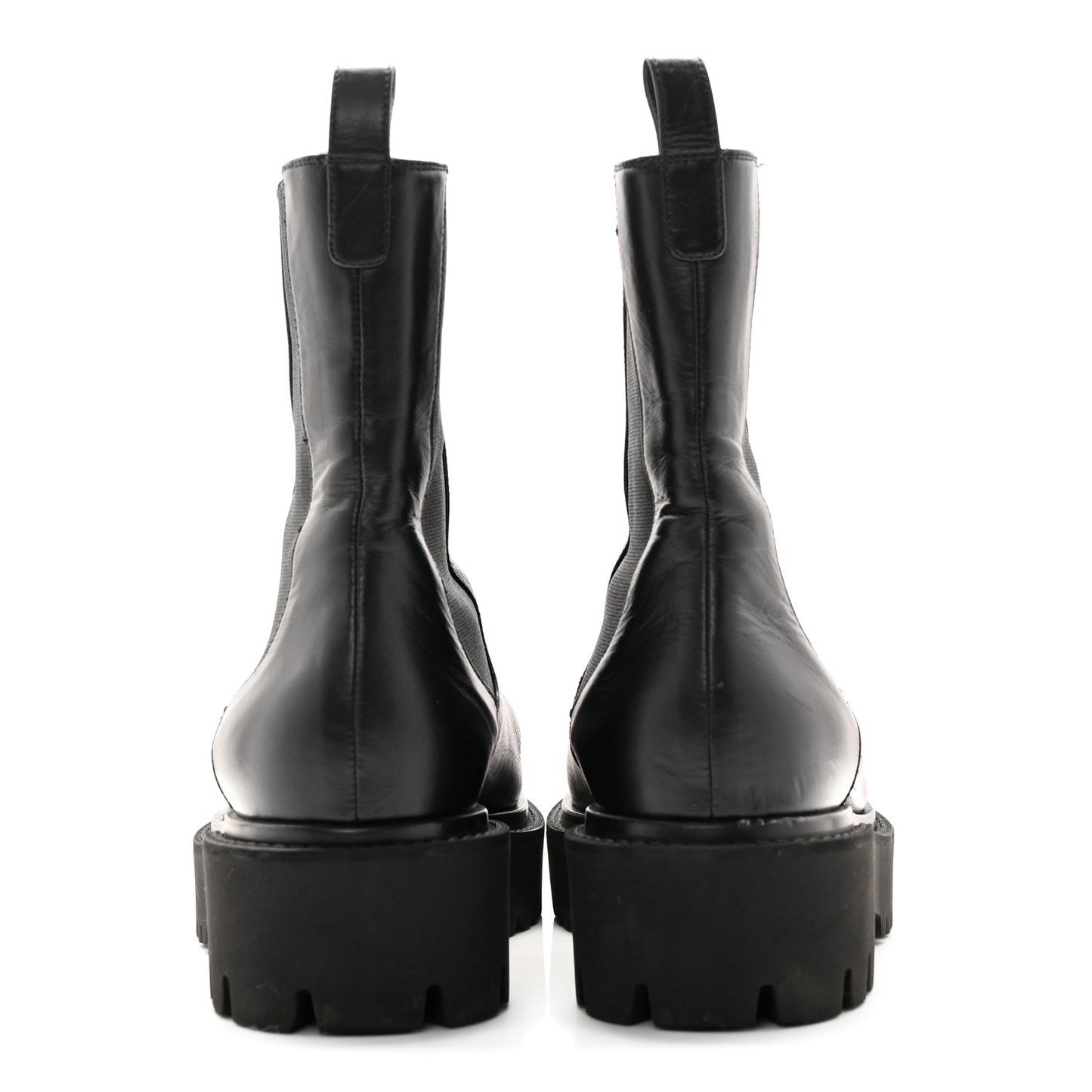 Crumpled Calfskin Patent Cap Toe Short Boots 39.5 Black
