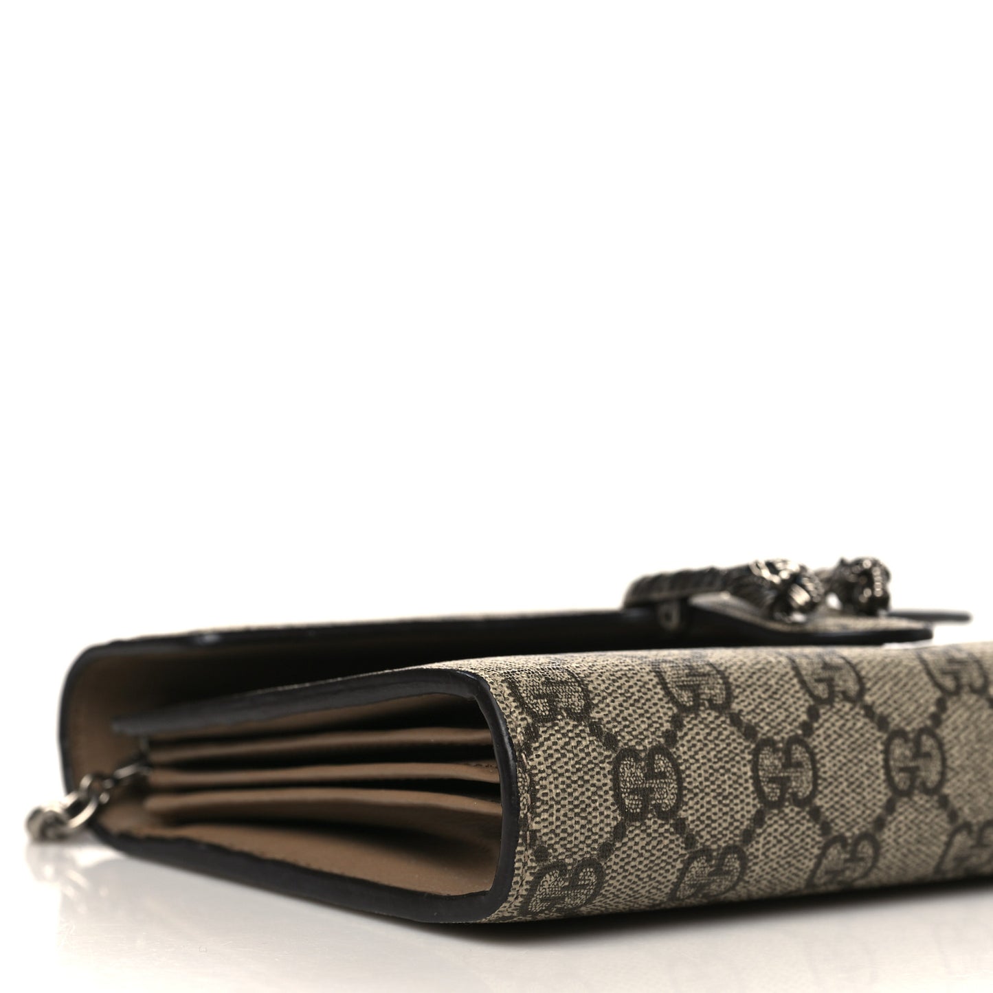 GG Supreme Monogram Mini Dionysus Chain Wallet Beige Taupe