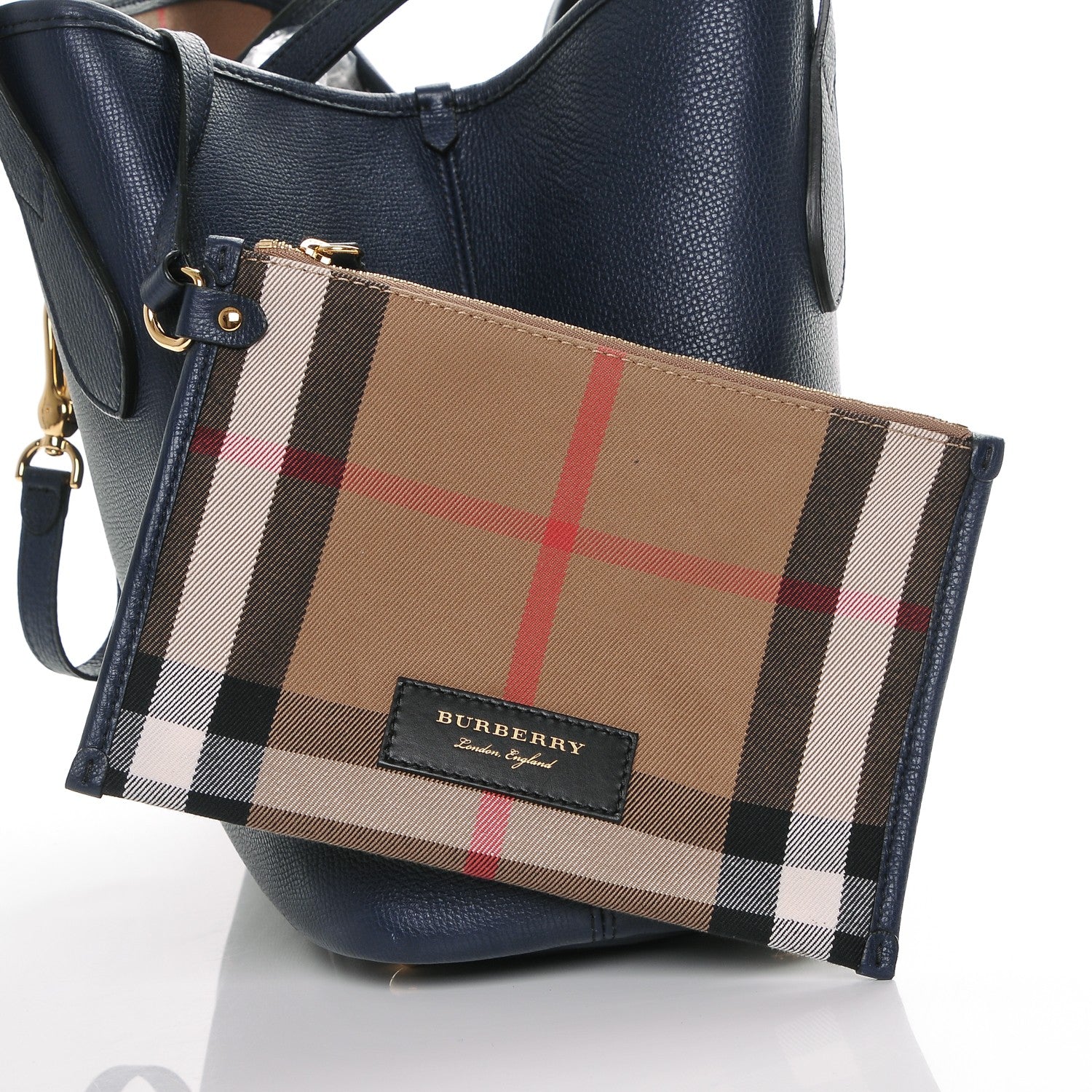 Burberry Grainy Calfskin Medium Honeybrook Tote Navy 6 of 6