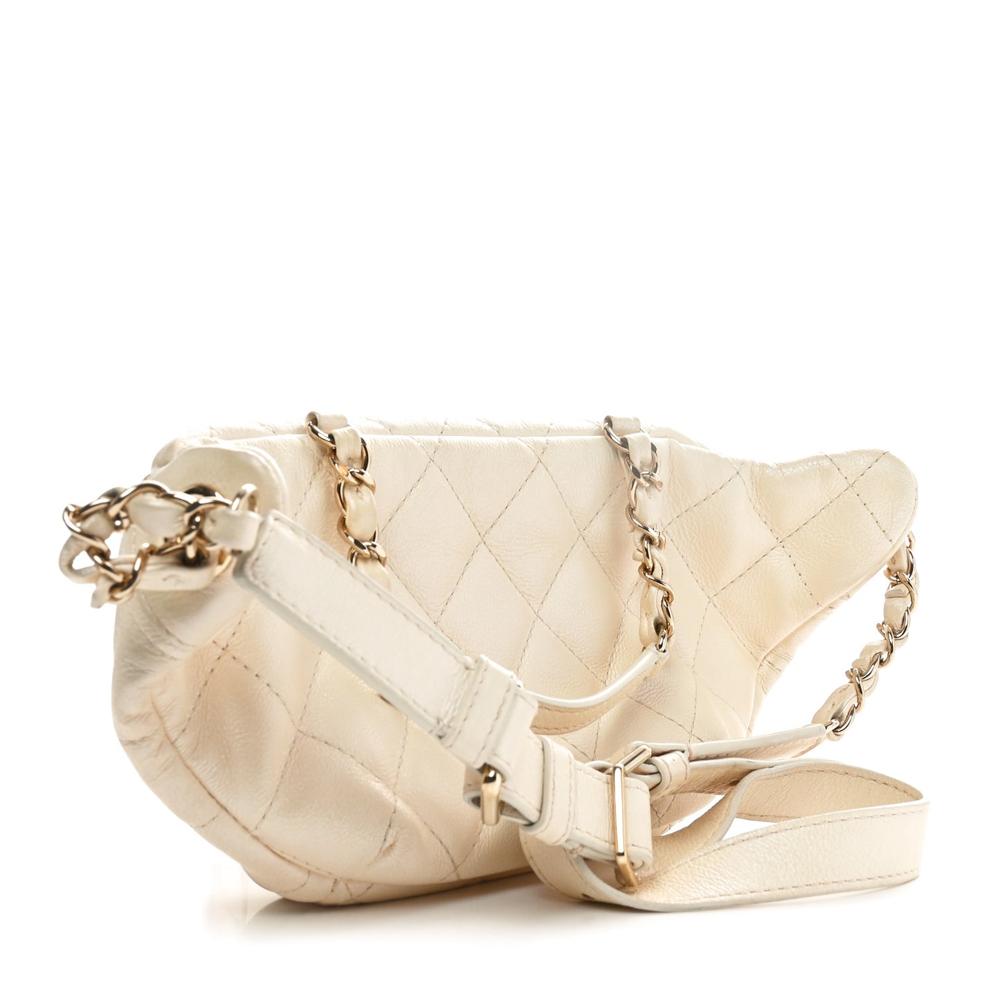 Calfskin Quilted All About Waist Belt Bag Light Beige