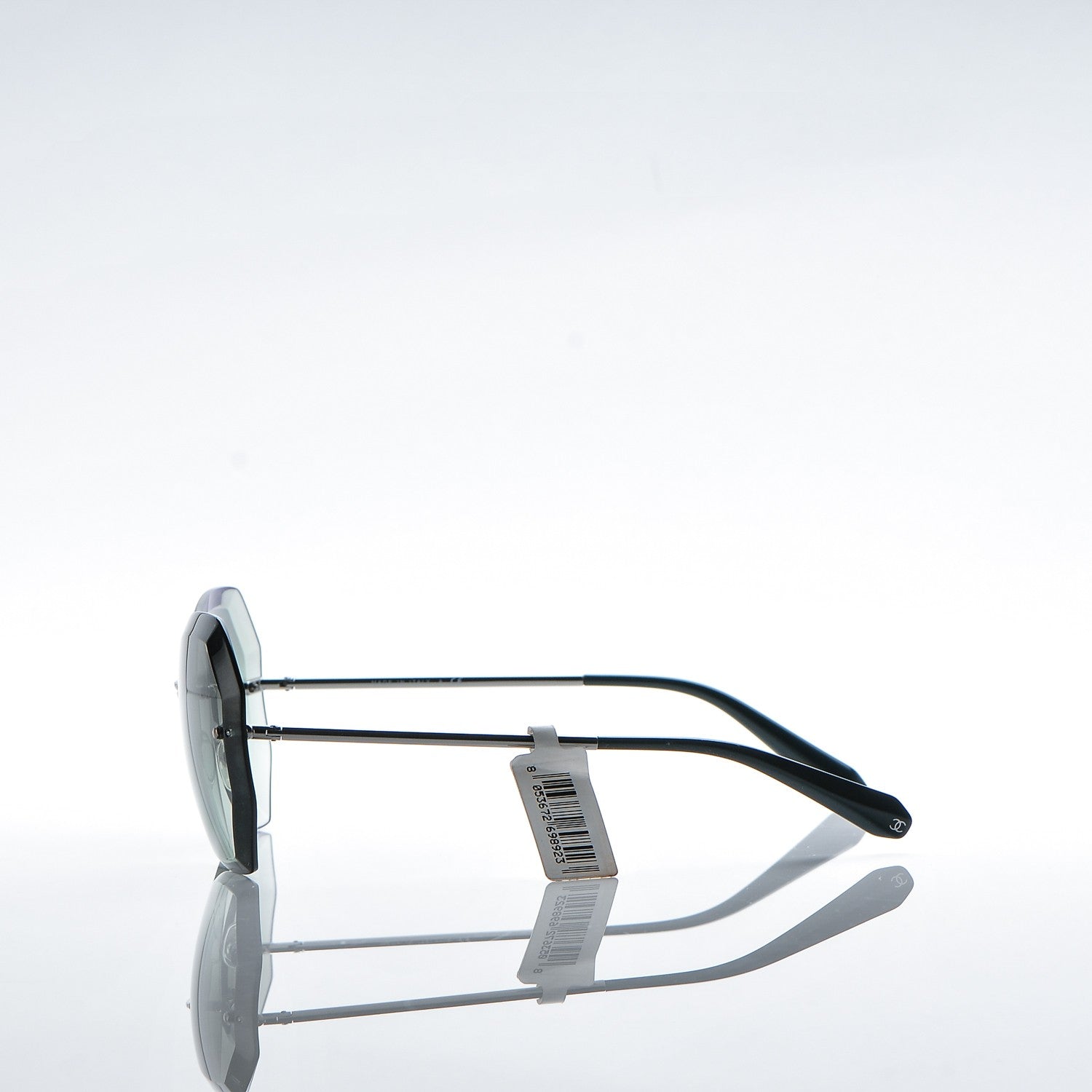 Chanel Metal Spring Round Sunglasses 4220 Gunmetal Green 3 of 8