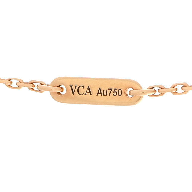 18K Yellow Gold Mother of Pearl Sweet Alhambra Pendant Necklace