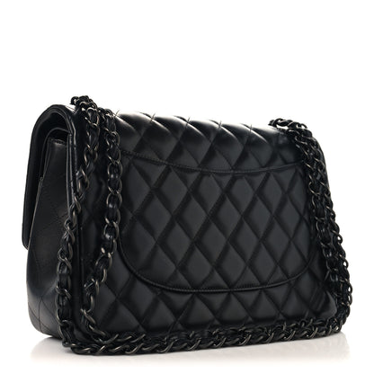 Chanel Lambskin Quilted Jumbo Double Flap So Black 3 of 13
