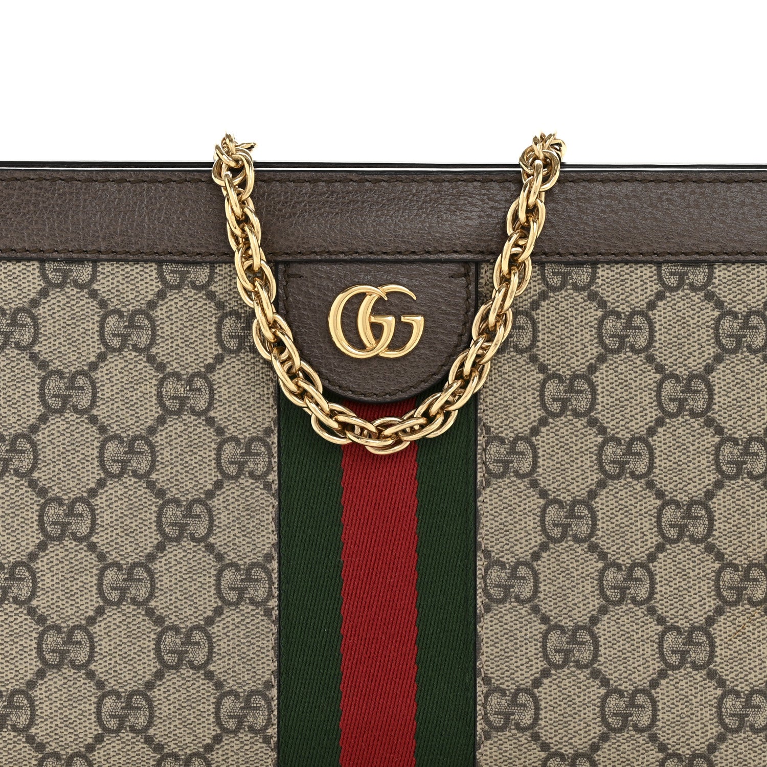 Gucci GG Supreme Monogram Web Small Ophidia Chain Shoulder Bag Brown 8 of 12