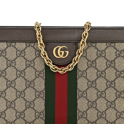 Gucci GG Supreme Monogram Web Small Ophidia Chain Shoulder Bag Brown 8 of 12