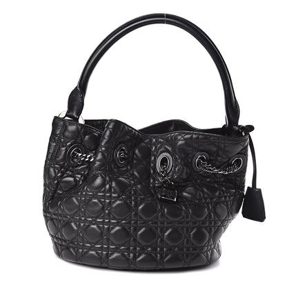 Christian Dior Lambskin Cannage Chri Chri Drawstring Bag Black 1 of 10
