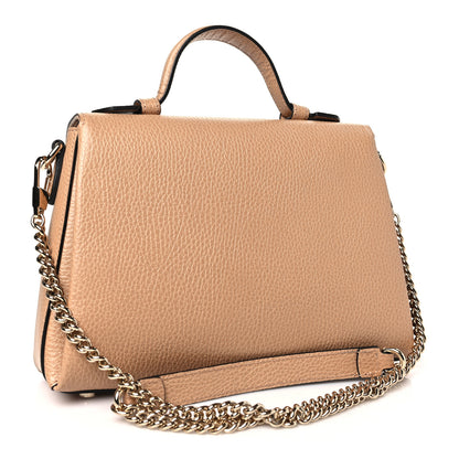 Gucci Dollar Calfskin Interlocking G Top Handle Shoulder Bag Camelia 3 of 9