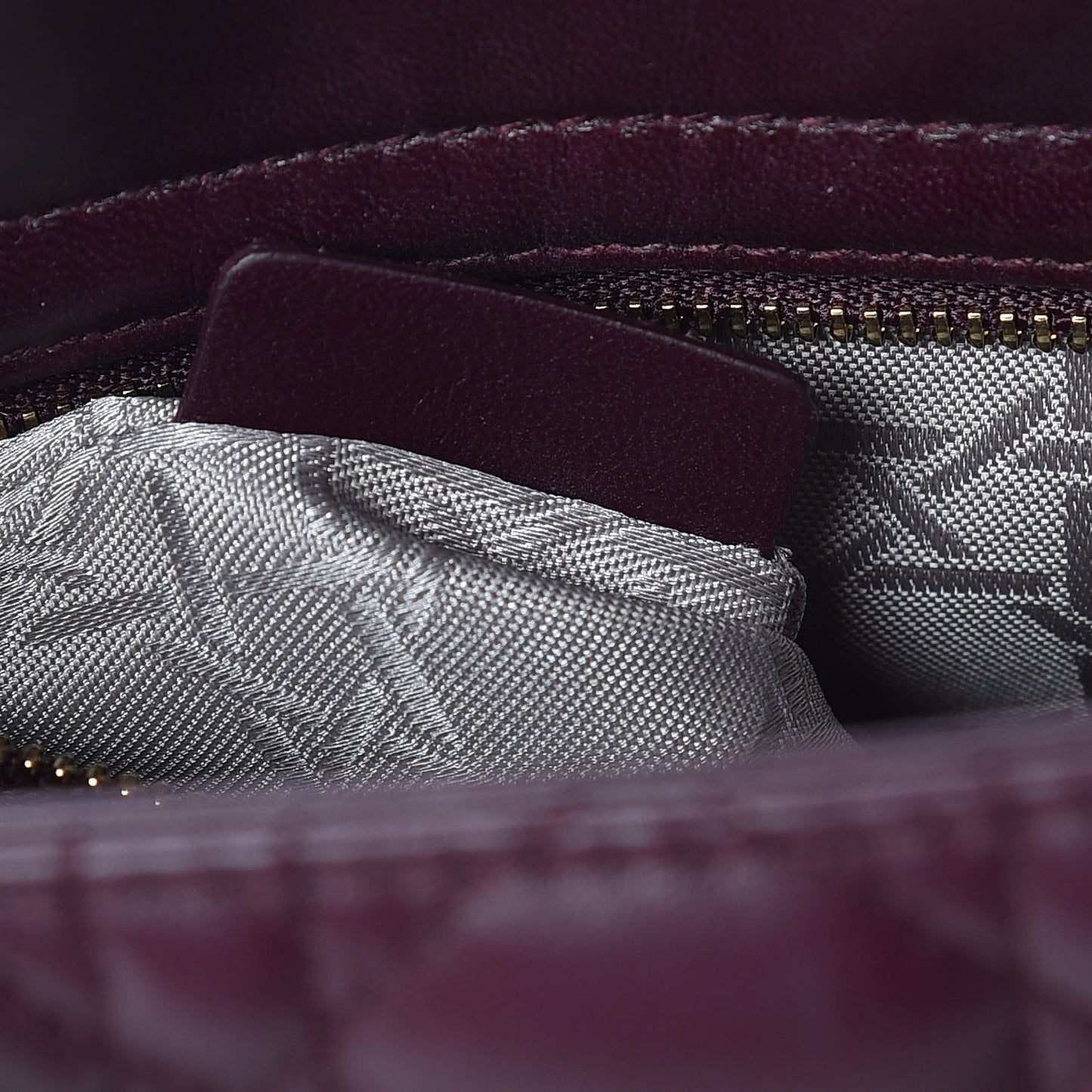 Lambskin Cannage Small Lucky Badges My Lady Dior Burgundy