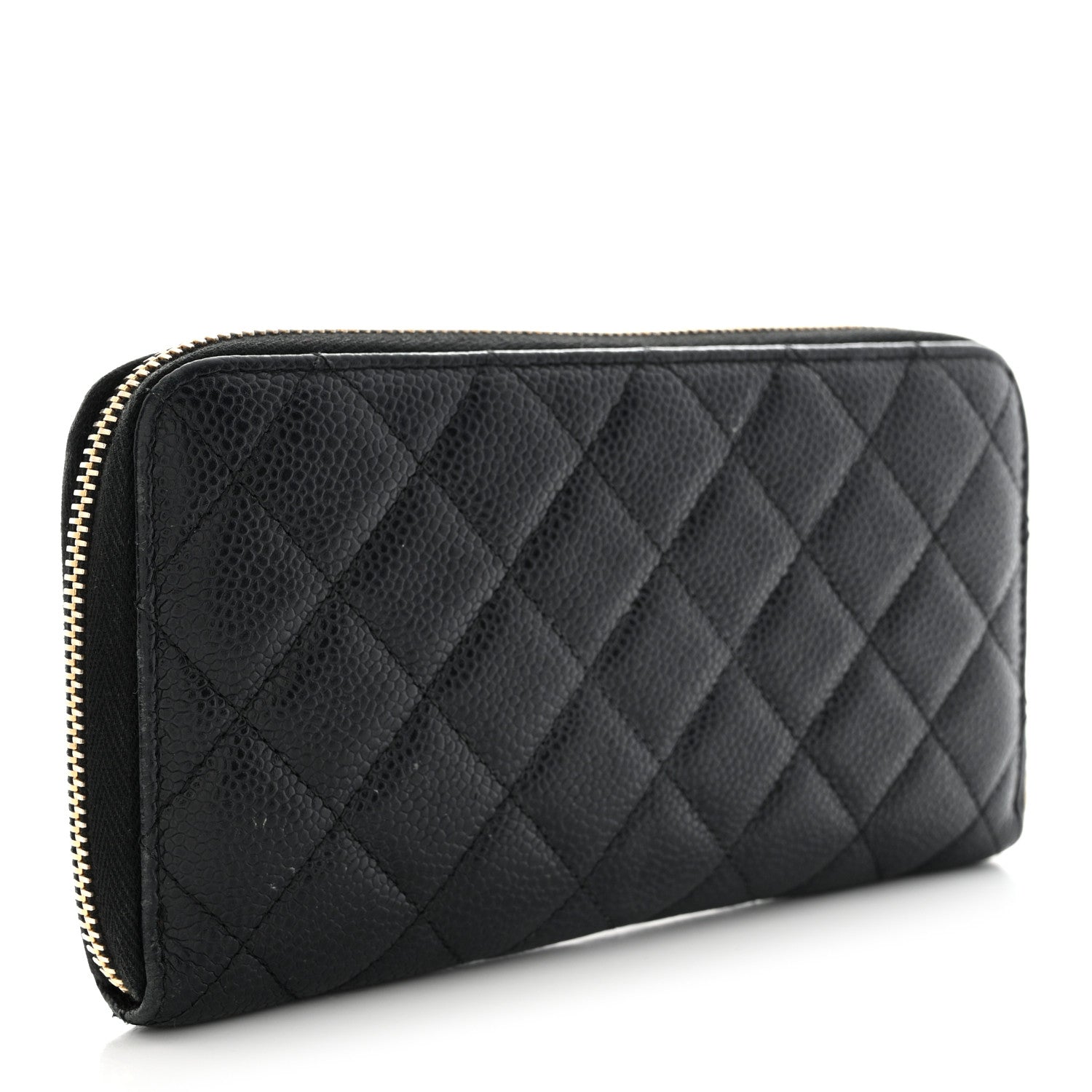Chanel Caviar Quilted Large Gusset Zip Around Wallet Black 3 of 19