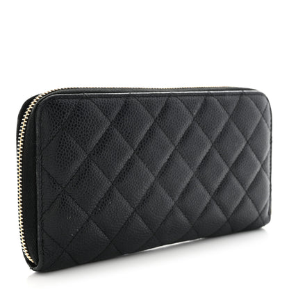 Chanel Caviar Quilted Large Gusset Zip Around Wallet Black 3 of 19