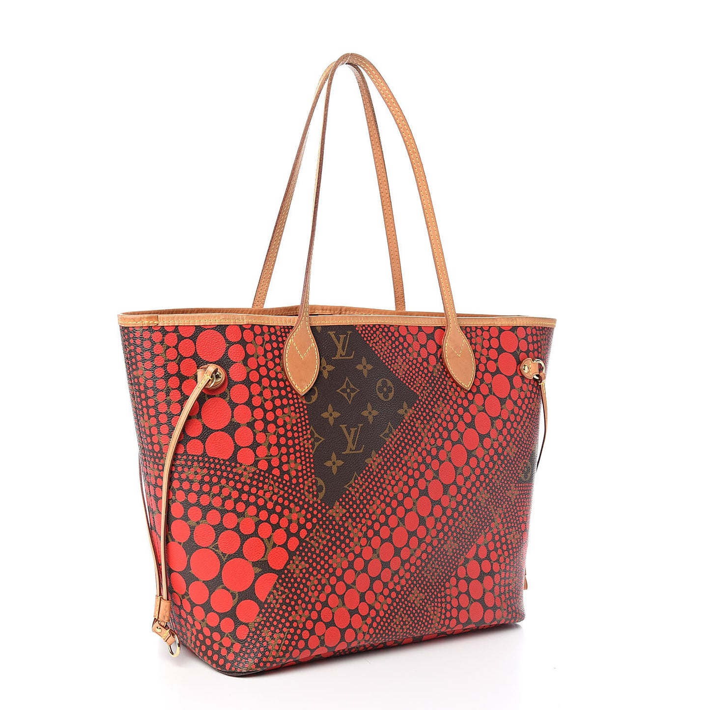 Monogram Kusama Waves Neverfull MM Red