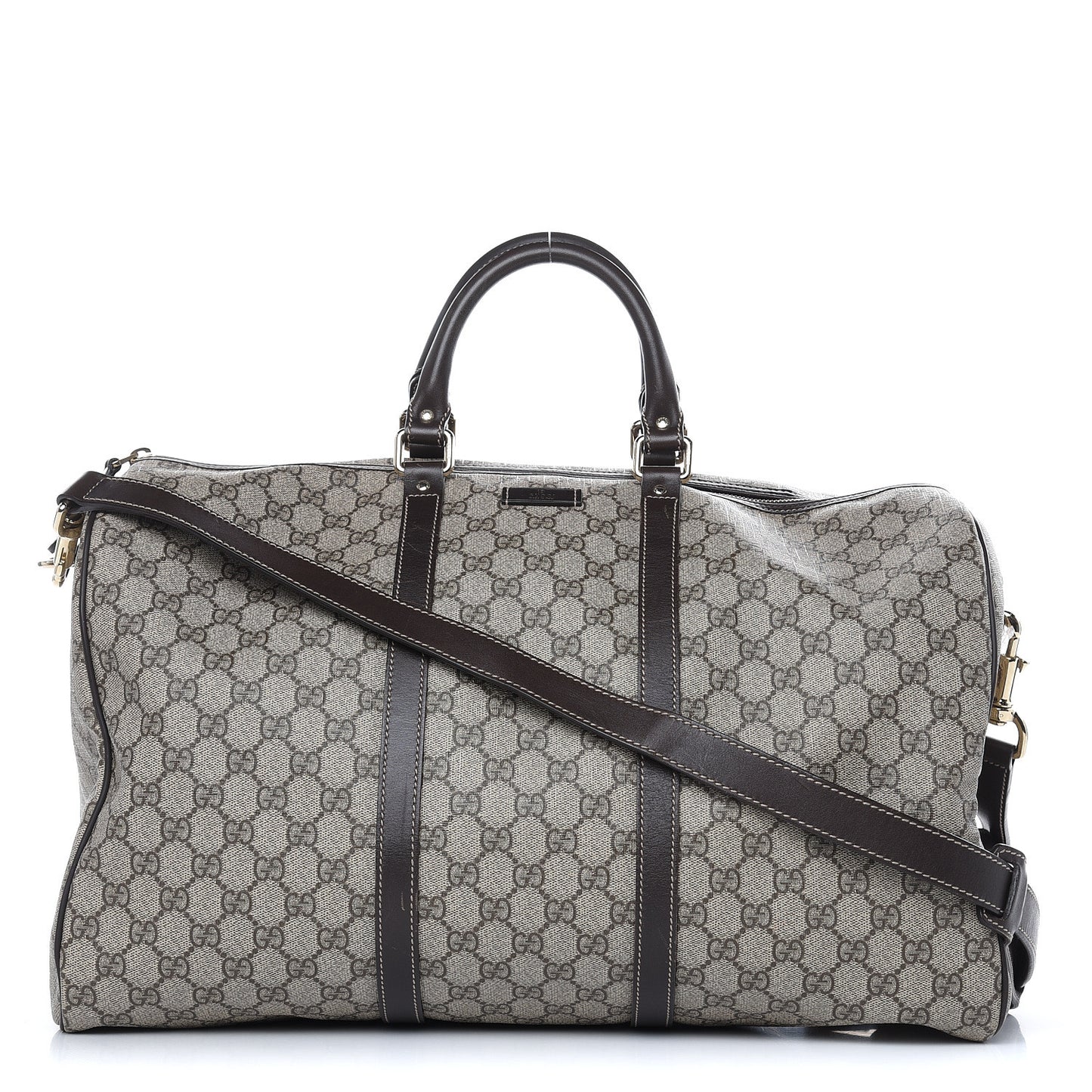 GG Plus Monogram Medium Carry On Duffle Bag Brown