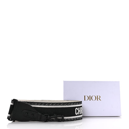Christian Dior Canvas Embroidered Shoulder Strap Black Ultramatte 6 of 6
