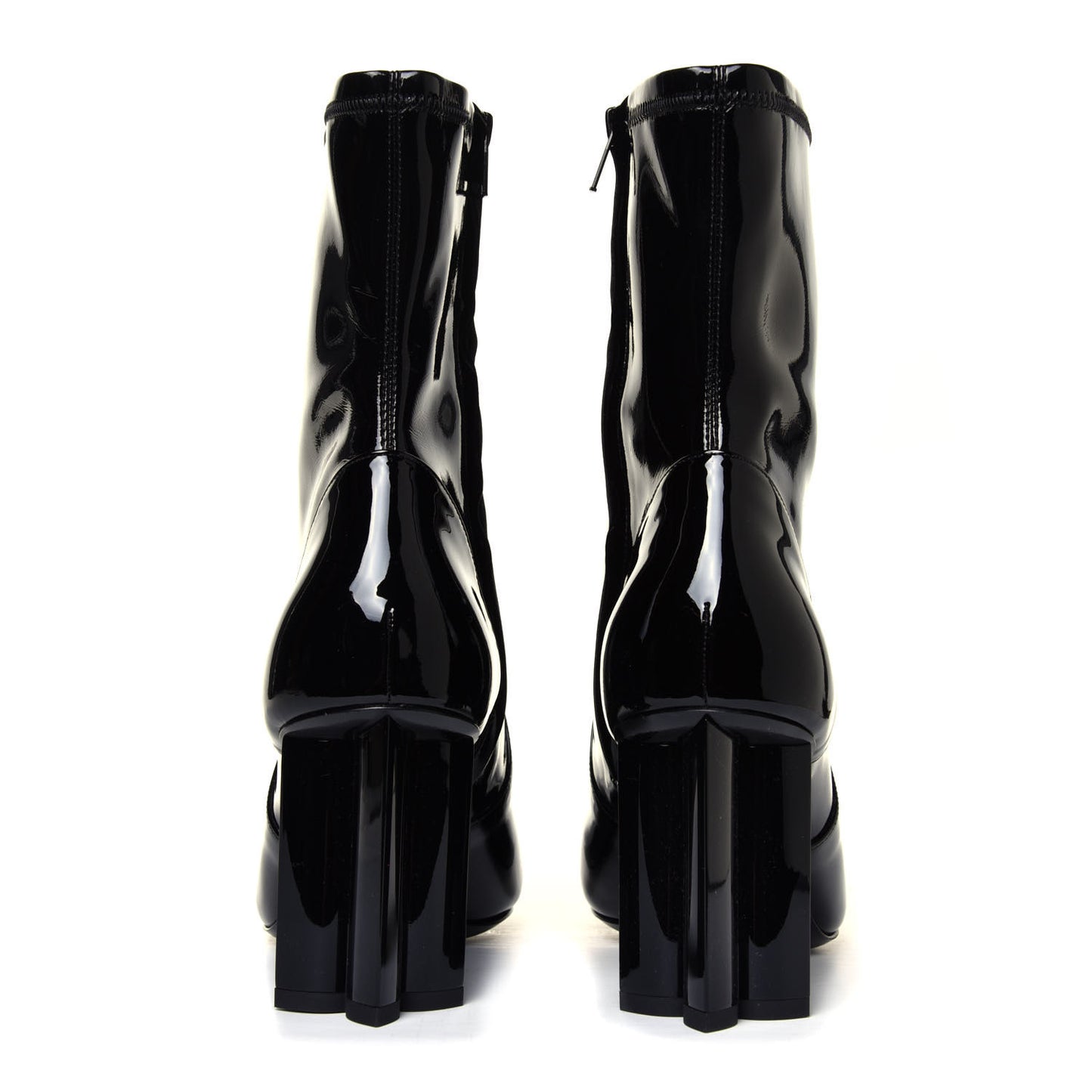 Patent Silhouette Ankle Boots 38 Black