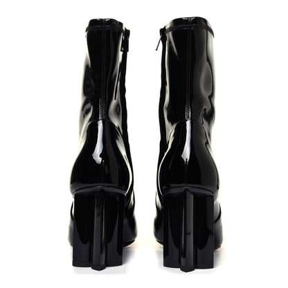 Louis Vuitton Patent Silhouette Ankle Boots 38 Black 10 of 12