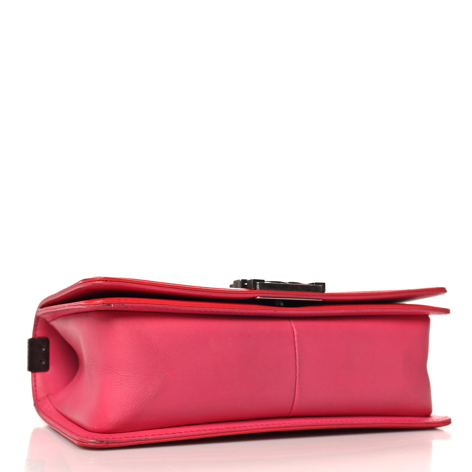 Chanel Patent Calfskin Enamel Quilted Medium Boy Flap Dark Pink 4 of 14