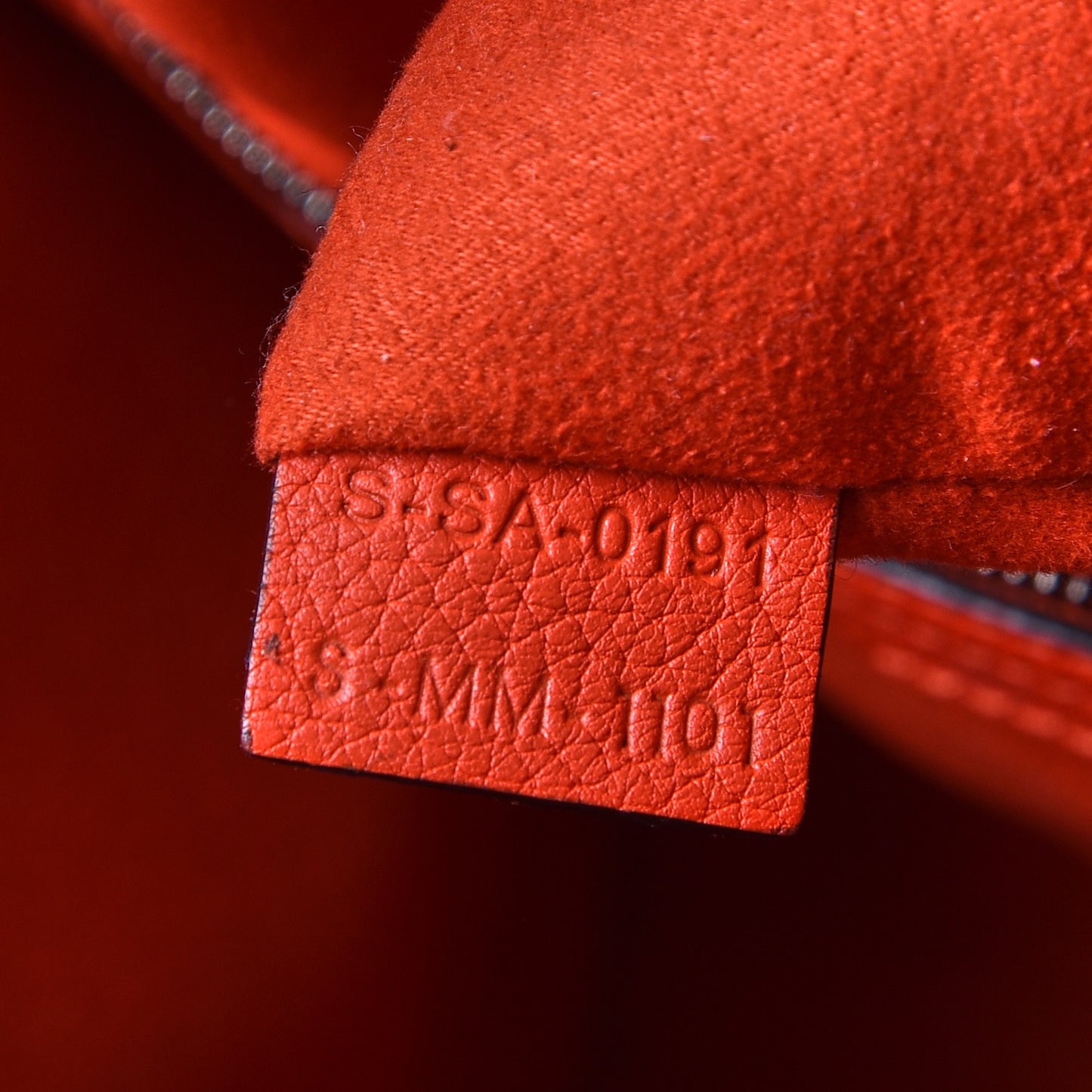 Drummed Calfskin Mini Luggage Vermillion
